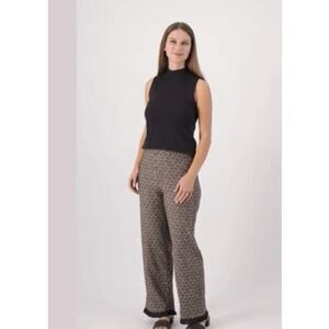 Bridgehampton Womens 22P Linen Pants w/ Fringe Black Shell Elastic Waist NWOT)
